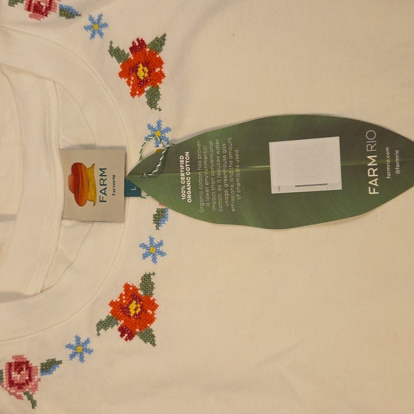 FARM Rio White Floral Embroidered Muscle Tee - Picture 5 of 5